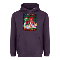 Plum christmas roosters with background Heavyweight Hoodie - RanaPortraitStore