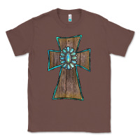 Chestnut Wood Turquoise Gemstone Cross Classic Tee - RanaPortraitStore