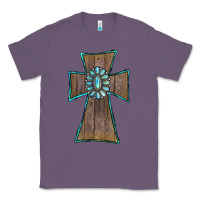 Lavender Wood Turquoise Gemstone Cross Classic Tee - RanaPortraitStore