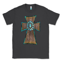 Smoke Wood Turquoise Gemstone Cross Classic Tee - RanaPortraitStore