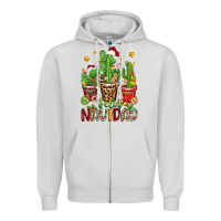 Dove Grey christmas cactus feliz navidad Zipper Hoodie - Zillion Design Studio