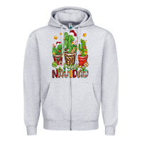 Heather Grey christmas cactus feliz navidad Zipper Hoodie - Zillion Design Studio