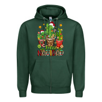 Sports Green christmas cactus feliz navidad Zipper Hoodie - Zillion Design Studio