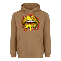 Toasted Coconut softball lips Heavyweight Hoodie - Zillion Design Studio