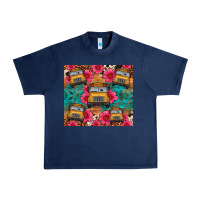 Navy school bus leopard cowhide Urban Heavy Tee - Artiststas