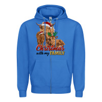 True Royal Cow and Calves Christmas with My Family Zipper Hoodie - RanaPortraitStore