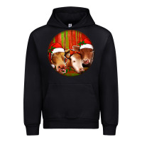 Black Christmas Cow, Urban Hoodie - Jasminsmagicworld