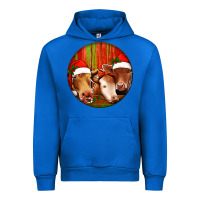 Cobalt Christmas Cow, Urban Hoodie - Jasminsmagicworld