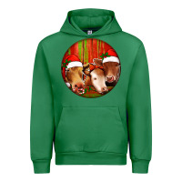 Emerald Christmas Cow, Urban Hoodie - Jasminsmagicworld