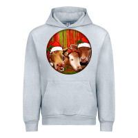 Heather Grey Christmas Cow, Urban Hoodie - Jasminsmagicworld