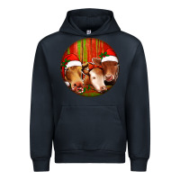 Navy Christmas Cow, Urban Hoodie - Jasminsmagicworld