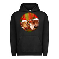 Pigment Black Christmas Cow, Urban Hoodie - Jasminsmagicworld