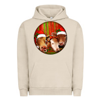 Pigment French Oak Christmas Cow, Urban Hoodie - Jasminsmagicworld