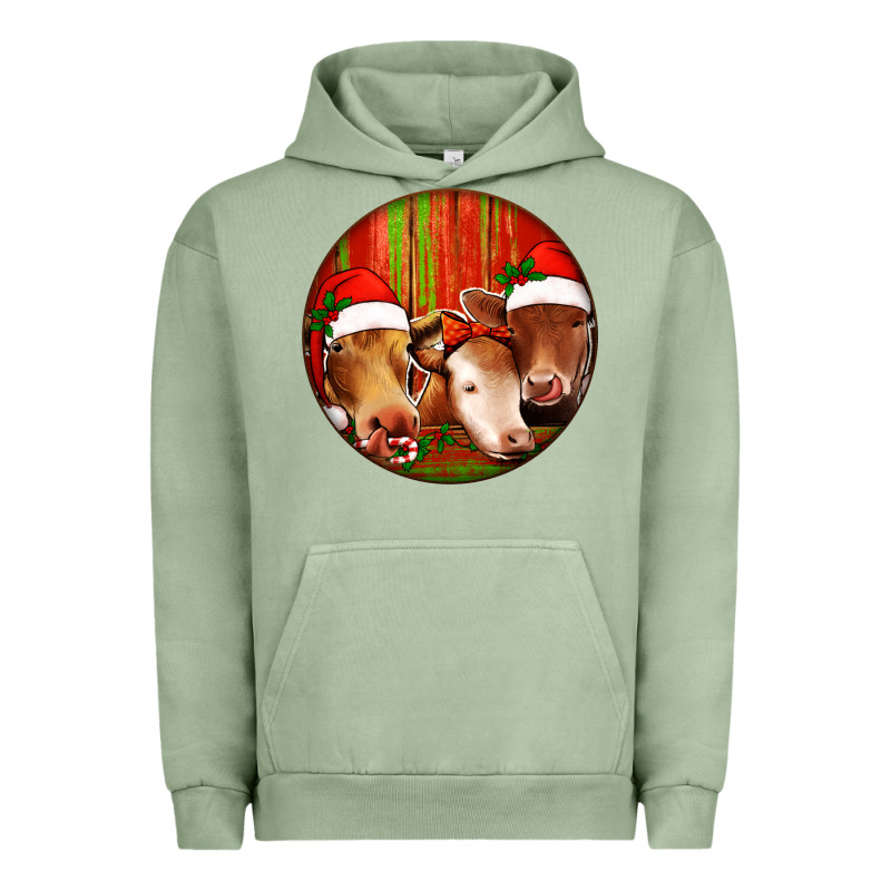 Christmas Cow, Urban Hoodie by Jasminsmagicworld | Teevron