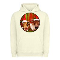 Pigment Pistachio Christmas Cow, Urban Hoodie - Jasminsmagicworld