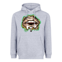 Heather Grey soccer lips Heavyweight Hoodie - Zillion Design Studio