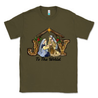Army Green Joy To The World Baby Jesus Christmas Classic Tee - RanaPortraitStore