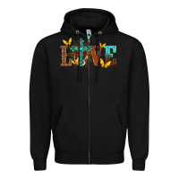 Black love with cross Zipper Hoodie - texasbilliewilder