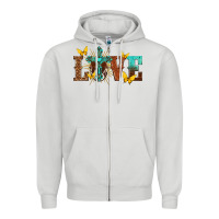 Dove Grey love with cross Zipper Hoodie - texasbilliewilder
