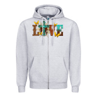 Heather Grey love with cross Zipper Hoodie - texasbilliewilder