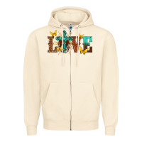 Sandshell love with cross Zipper Hoodie - texasbilliewilder