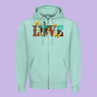Zipper Hoodie love with cross