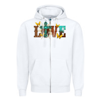 White love with cross Zipper Hoodie - texasbilliewilder