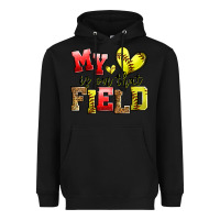Black my heart is on that field softball Heavyweight Hoodie - Zillion Design Studio