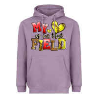 Lavender my heart is on that field softball Heavyweight Hoodie - Zillion Design Studio
