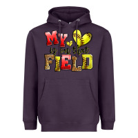 Plum my heart is on that field softball Heavyweight Hoodie - Zillion Design Studio
