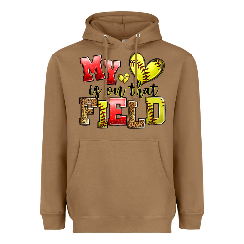 My Heart Is On That Field Softball Heavyweight Hoodie by Zillion Design Studio | Teevron