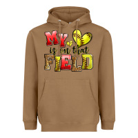 Toasted Coconut my heart is on that field softball Heavyweight Hoodie - Zillion Design Studio