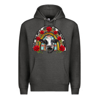 Charcoal Heather black and white baby cow floral rose rainbow Premium Hoodie - BarkalooDesign
