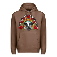 Chestnut black and white baby cow floral rose rainbow Premium Hoodie - BarkalooDesign