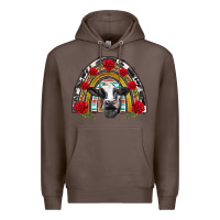 Coffee black and white baby cow floral rose rainbow Premium Hoodie - BarkalooDesign