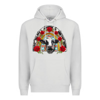 Dove Grey black and white baby cow floral rose rainbow Premium Hoodie - BarkalooDesign
