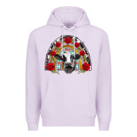 Lilac black and white baby cow floral rose rainbow Premium Hoodie - BarkalooDesign