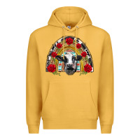 Mustard black and white baby cow floral rose rainbow Premium Hoodie - BarkalooDesign