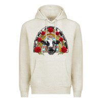 Oatmeal Heather black and white baby cow floral rose rainbow Premium Hoodie - BarkalooDesign