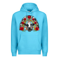 Ocean Blue black and white baby cow floral rose rainbow Premium Hoodie - BarkalooDesign