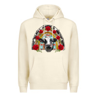Sandshell black and white baby cow floral rose rainbow Premium Hoodie - BarkalooDesign