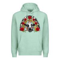Seafoam black and white baby cow floral rose rainbow Premium Hoodie - BarkalooDesign