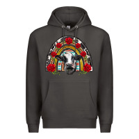 Smoke black and white baby cow floral rose rainbow Premium Hoodie - BarkalooDesign