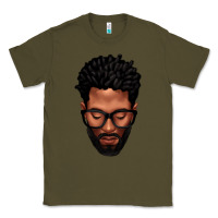Army Green bearded black man portrait Classic Tee - texasbilliewilder