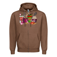 Chestnut lunch lady coffee cups Zipper Hoodie - texasbilliewilder