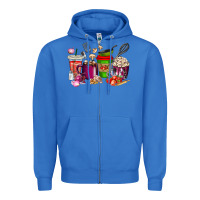 True Royal lunch lady coffee cups Zipper Hoodie - texasbilliewilder