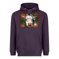 Plum christmas cow with background Heavyweight Hoodie - RanaPortraitStore