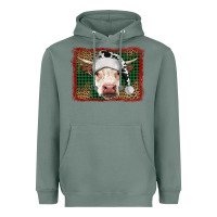 Sage christmas cow with background Heavyweight Hoodie - RanaPortraitStore