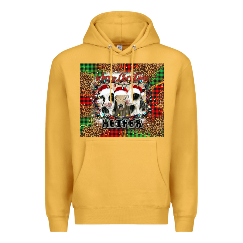 Merry Christmas Heifer Premium Hoodie by Jasminsmagicworld | Teevron