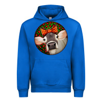 Cobalt Christmas Cow, Urban Hoodie - Jasminsmagicworld